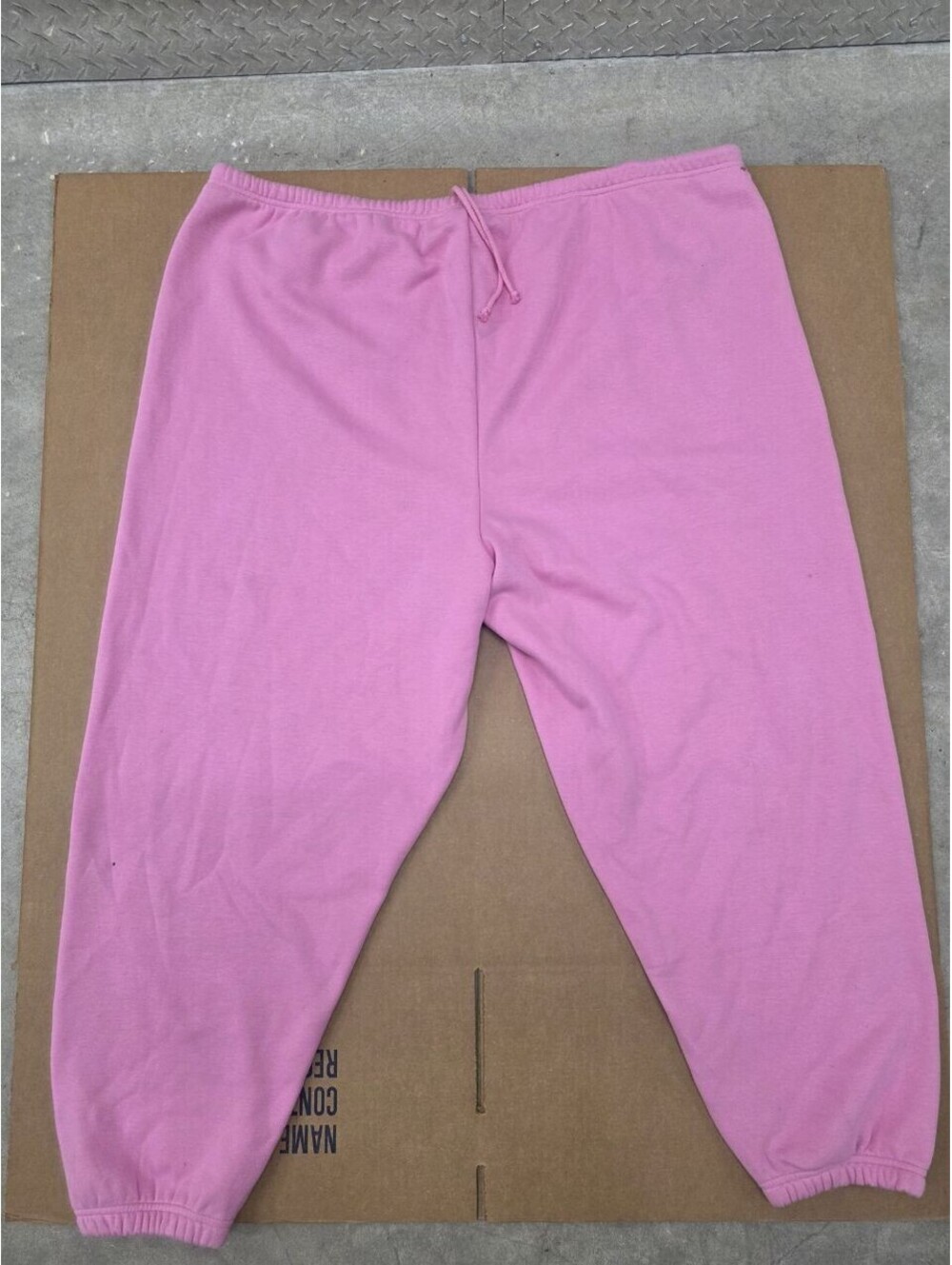 SKIMS Pink Fleece Sweatpants 4X/5X Cotton Blend Drawstring Joggers Made in...